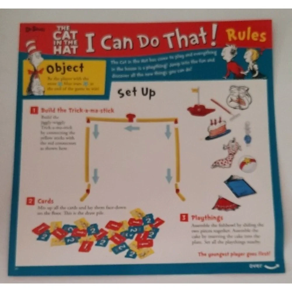 Dr.Seuss Cat in the Hat I Can Do That! Game Active Play Kids Board Game Complete